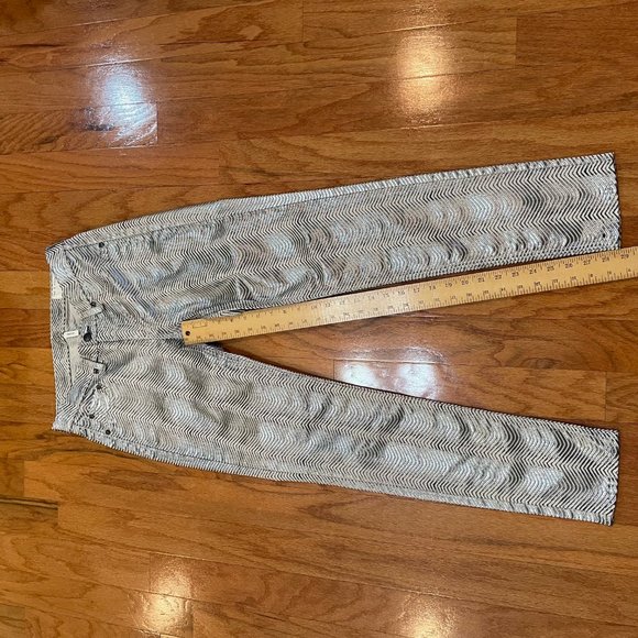 rag & bone Zebra Women's Metallic Jean Tag Size 28 Silver Black Made in the USA - Picture 4 of 13